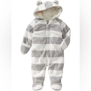 Old Navy Micro Performance Fleece Hooded One-Piece for Baby Bear Ears 3-6 month
